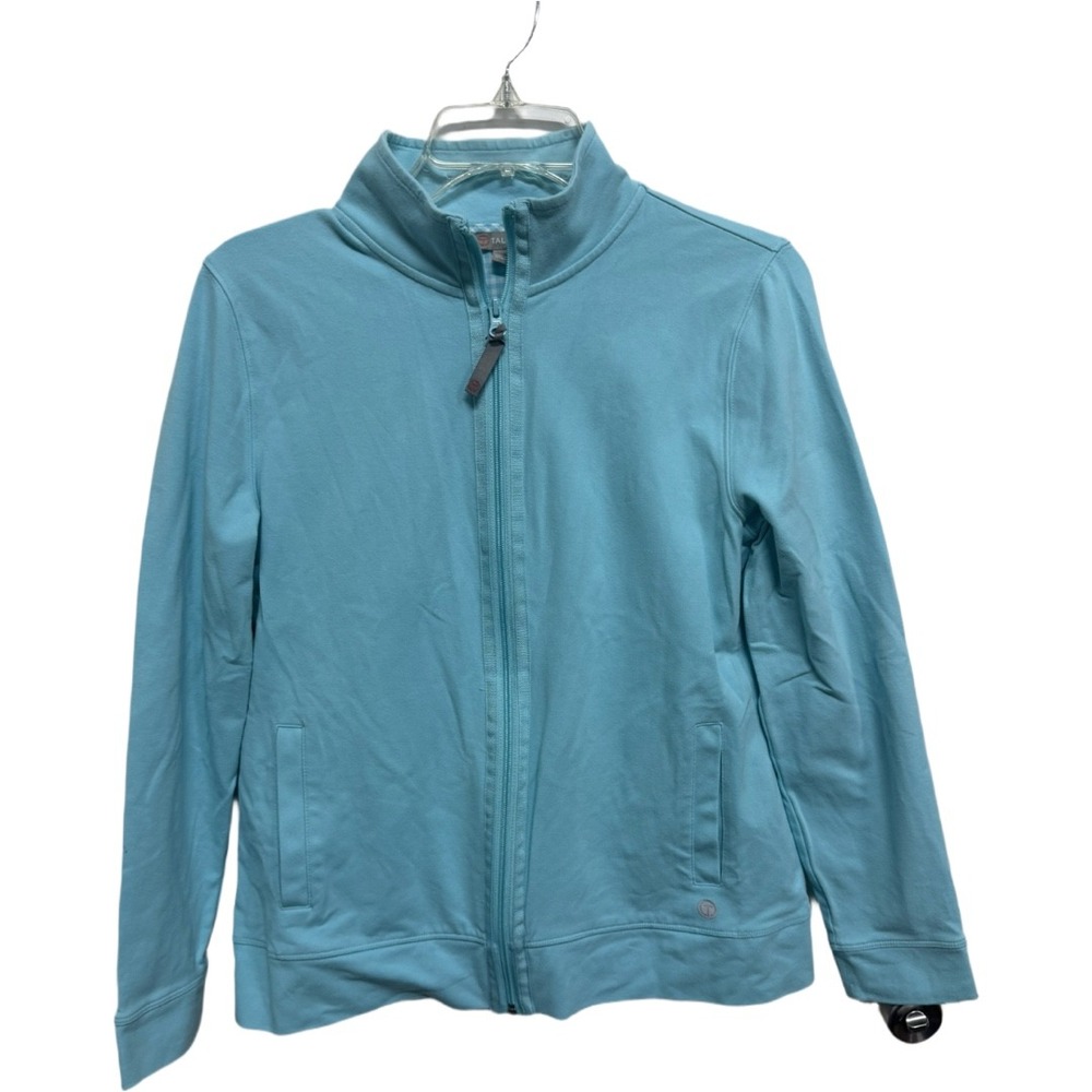 Talbots Everyday Yoga Jacket Women's Medium Blue Full Zip Athletic Stretch